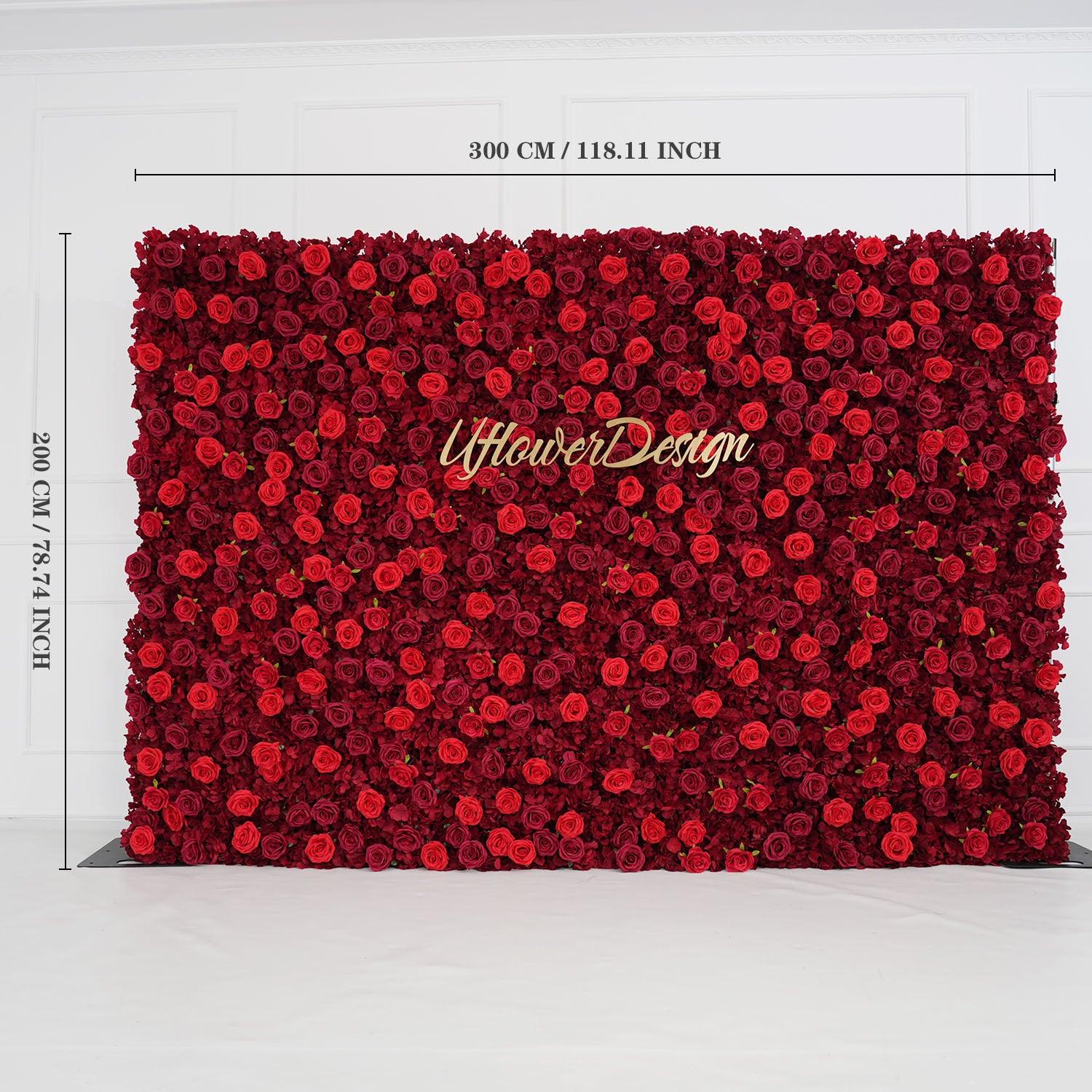 Artificial Red Rose Wedding Flower Wall Decoration Figure 7
